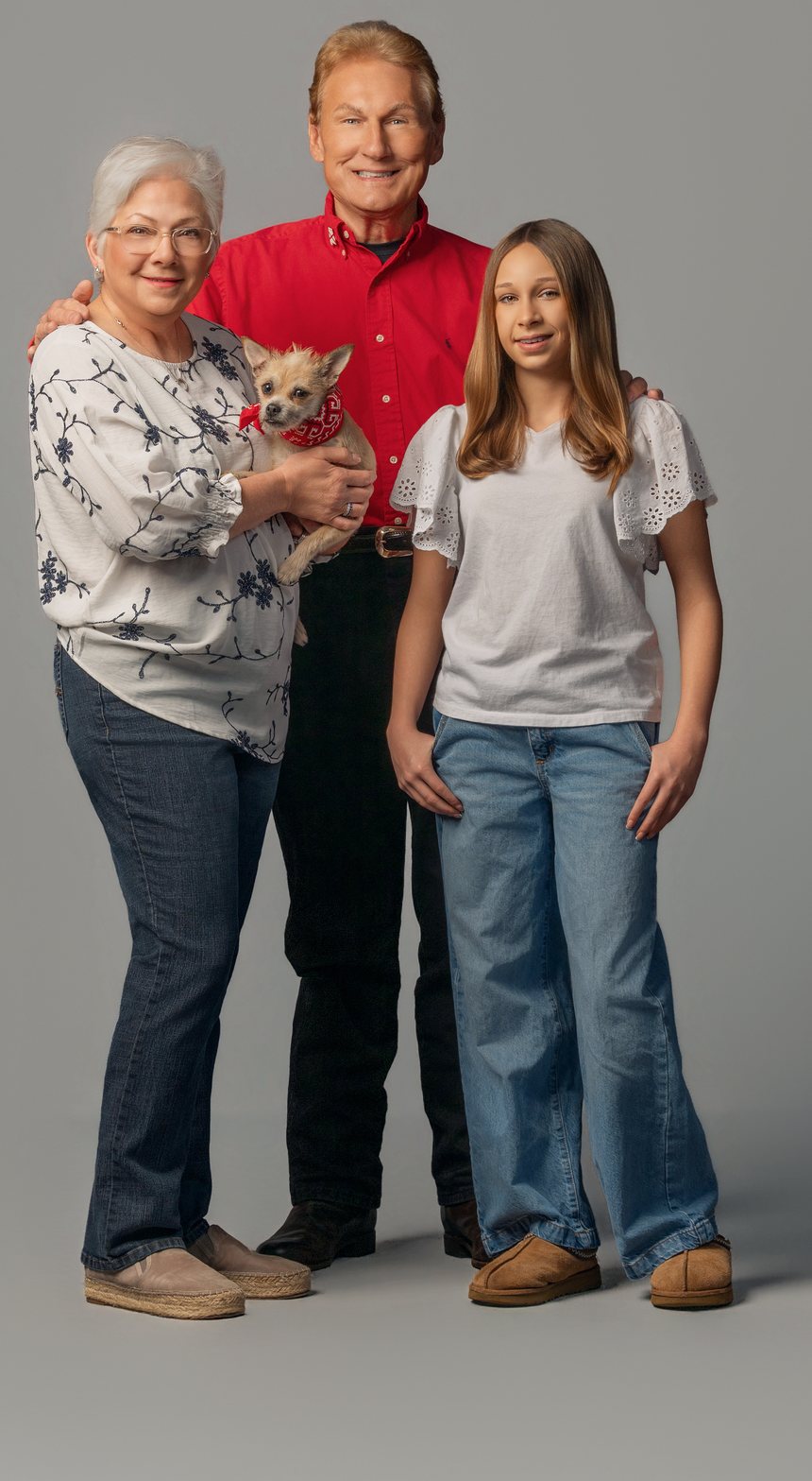 Fred Kelley with his family